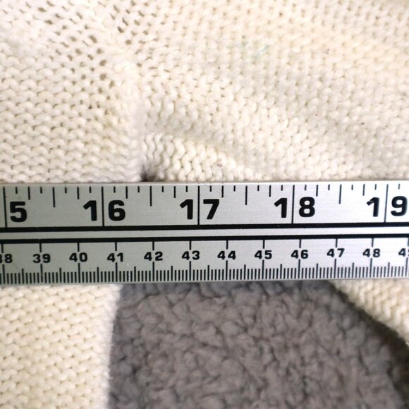 Cable Knit Ivory Cowl Neck Sweater Womens Long Sleeve Talbots Cotton Blend Size - Picture 5 of 10